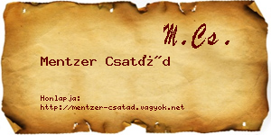 Mentzer Csatád névjegykártya